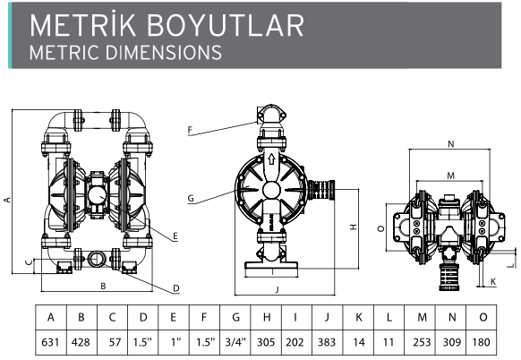 AP15  Metalik Diyaframlı Pompa