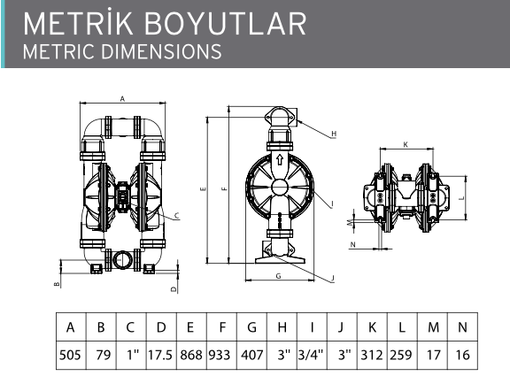 AP 30 Metalik Diyaframlı Pompa