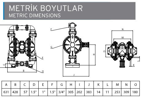 APX 15 Metalik Diyaframlı Pompa