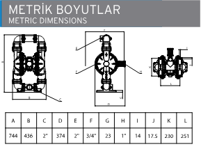 APX 20 Metalik Diyaframlı Pompa