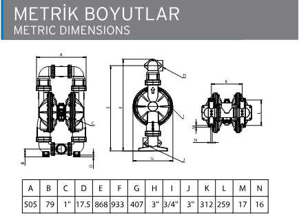 APX 30 Metalik Diyaframlı Pompa